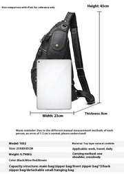 Retro cowhide messenger bag, view 9 - MRSLM