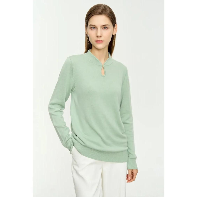 U-collar long sleeve pullover, view 6 - MRSLM