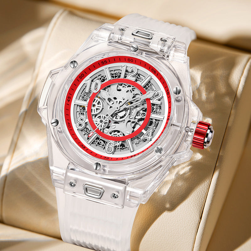 Men's transparent automatic mechanical watch, view 3 - MRSLM