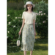 chic floral short sleeve T-shirt, view 9 - MRSLM