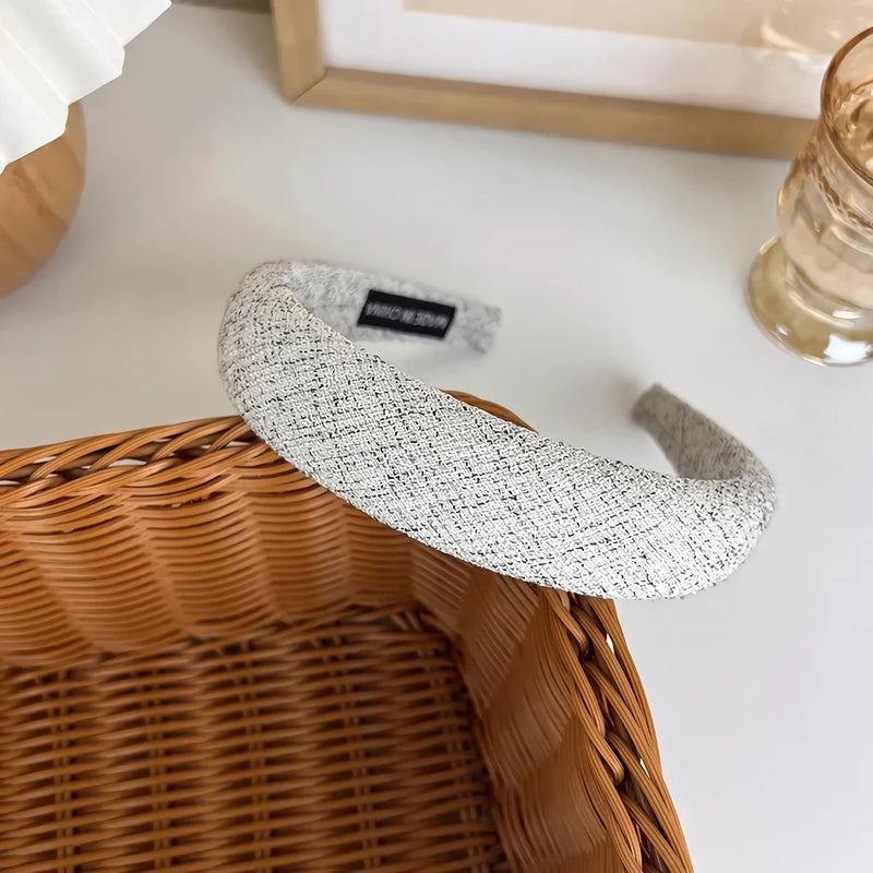 elegant retro plaid wide hairband, view 7 - MRSLM
