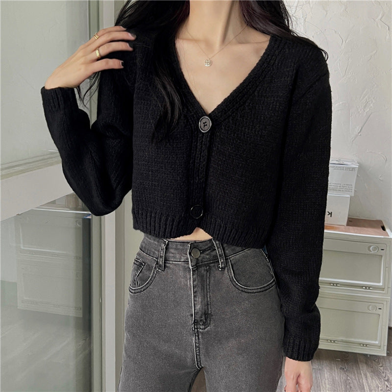 women's short knitted cotton cardigan, view 4 - MRSLM