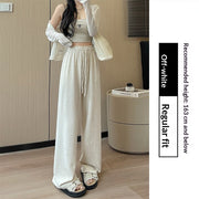 Women's high-waist knit wide-leg pants, view 9 - MRSLM