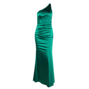 green sleeveless pleated dress, view 5 - MRSLM
