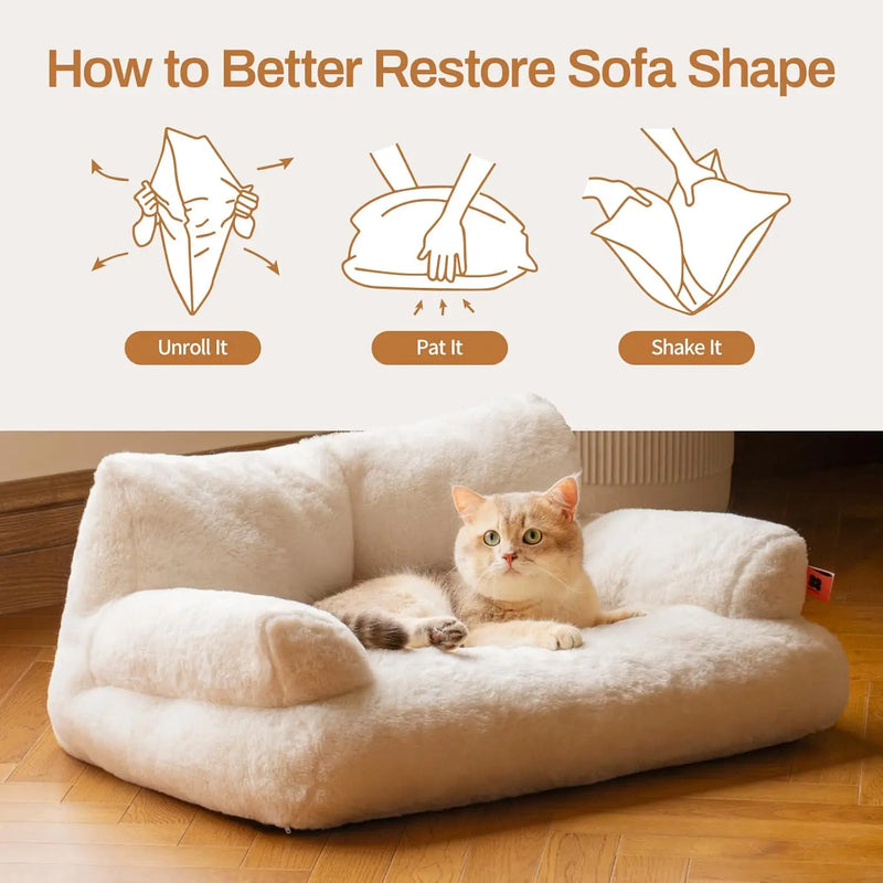 fluffy soft cat bed, view 5 - MRSLM