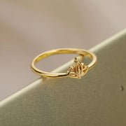 Stainless steel lotus flower ring, view 7 - MRSLM