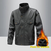 retro PU leather jacket, view 7 - MRSLM