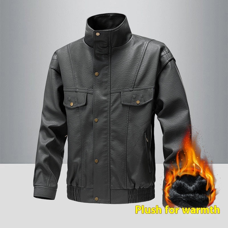 retro PU leather jacket, view 7 - MRSLM