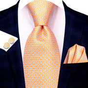 orange silk necktie set for men - MRSLM