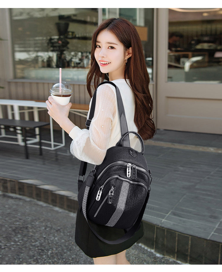 Large capacity PU leather shoulder bag with diamonds, view 4 - MRSLM