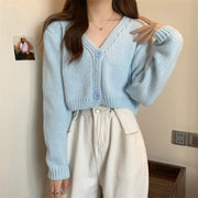 women's short knitted cotton cardigan, view 6 - MRSLM