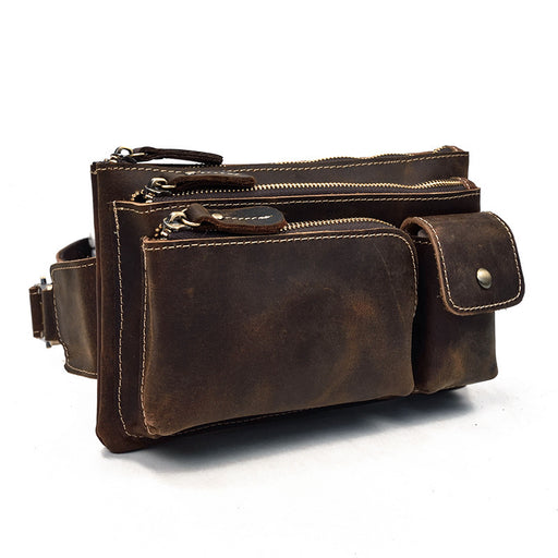 men's cowhide waist crossbody bag - MRSLM