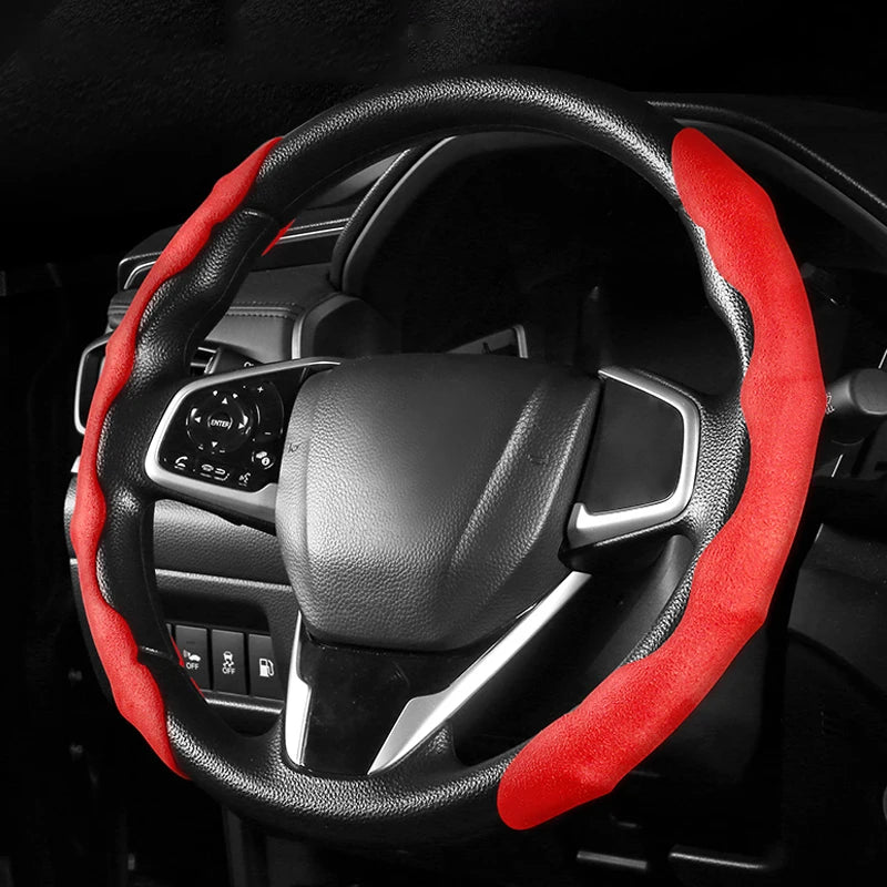 textured suede steering wheel cover, view 10 - MRSLM