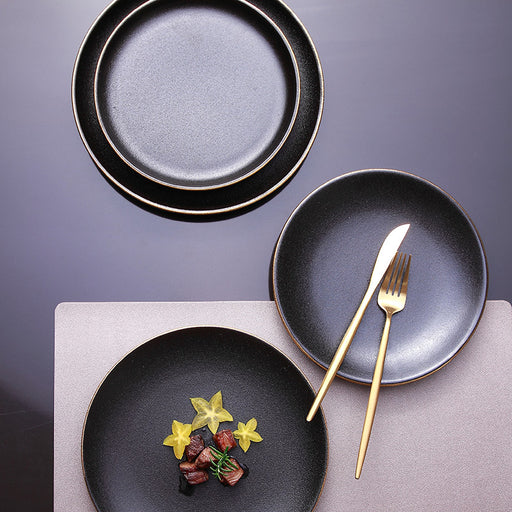 round flat porcelain steak plate - MRSLM
