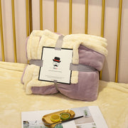 Double-layer flannel sherpa throw blanket, view 3 - MRSLM