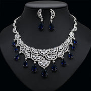 zirconia heart necklace and earrings set, view 4 - MRSLM