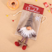 Christmas gnome burlap gift bag, view 4 - MRSLM