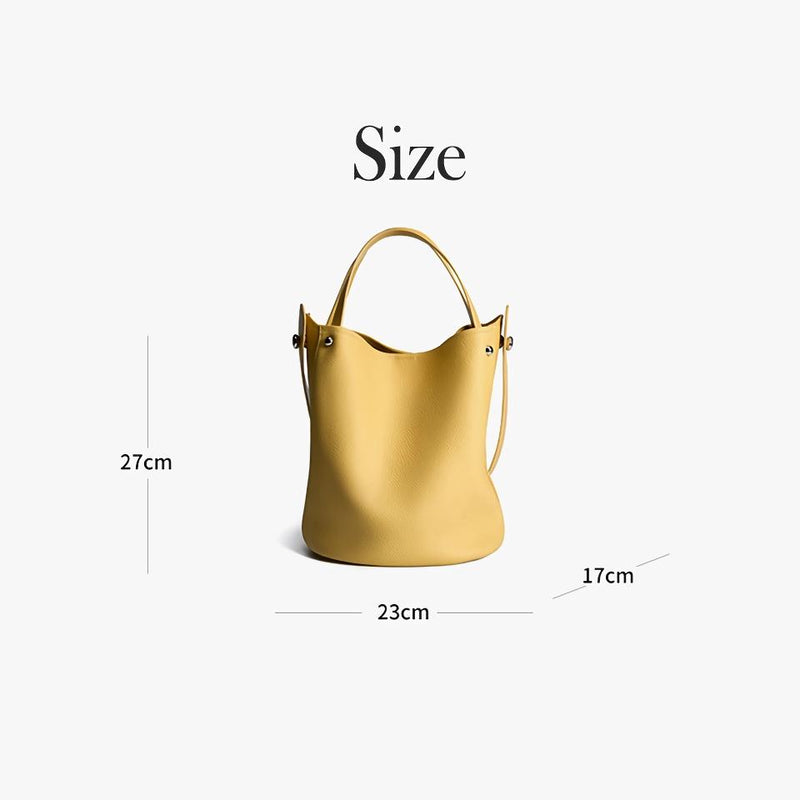 leather bucket shoulder bag, view 11 - MRSLM