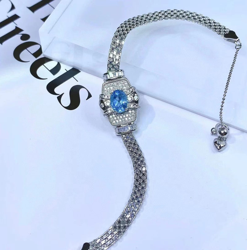 women's s925 silver topaz crystal bracelet, view 5 - MRSLM