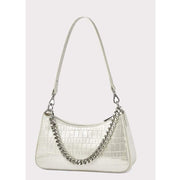 alligator pattern leather shoulder bag, view 5 - MRSLM