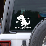 dinosaur I am Unstoppable car window decal, view 6 - MRSLM