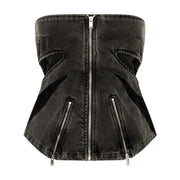 summer chic denim tank top, view 3 - MRSLM