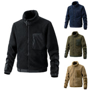 men's standing collar fleece jacket, view 5 - MRSLM