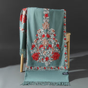 embroidered knitted shawl, view 5 - MRSLM