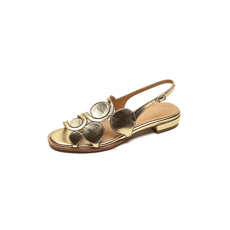 sheepskin round toe sandals, view 3 - MRSLM