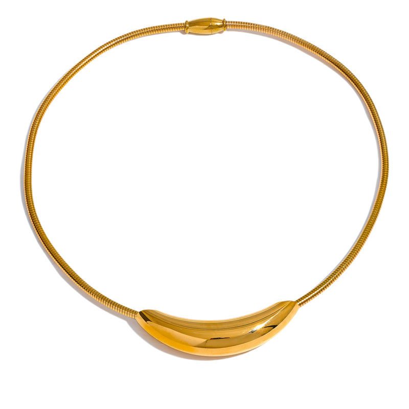 Gold choker necklace, view 2 - MRSLM