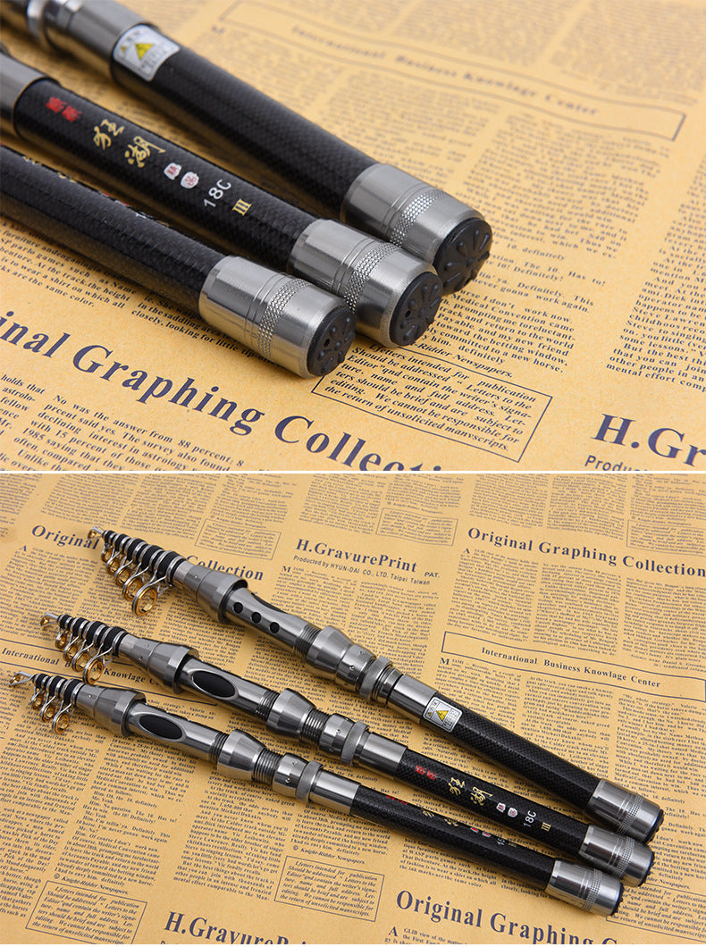 Telescopic carbon fiber fishing rod, view 3 - MRSLM