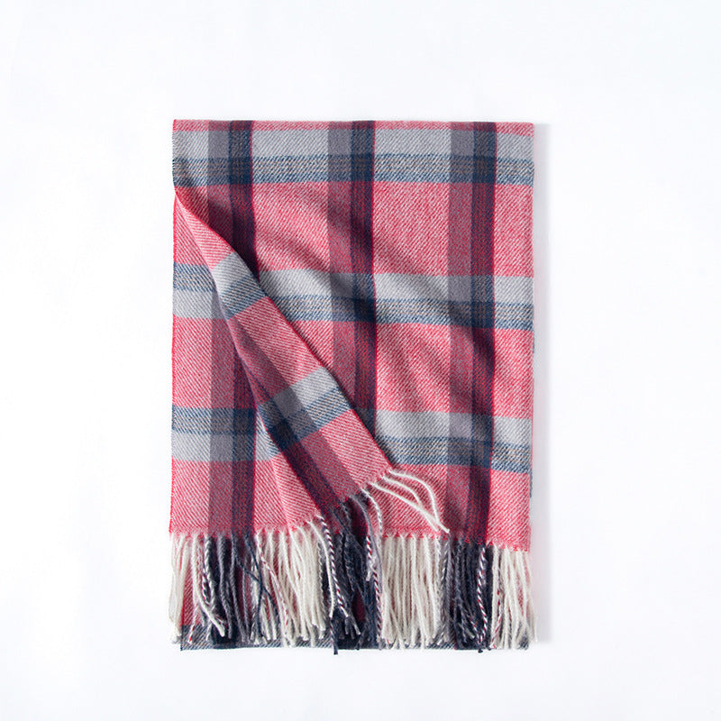 winter preppy plaid scarf, view 3 - MRSLM