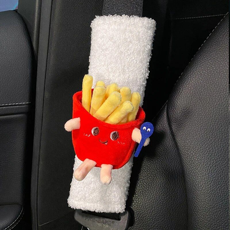 Plush cartoon car seatbelt cover, view 3 - MRSLM