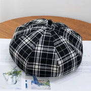 chic plaid winter beret, view 4 - MRSLM