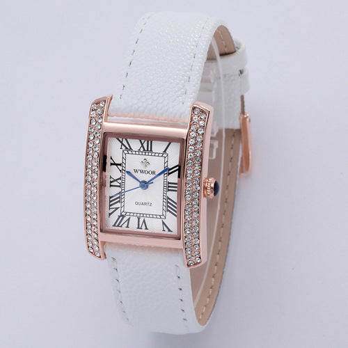 ladies square quartz watch, view 6 - MRSLM