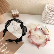 bow knot lace mesh headband, view 6 - MRSLM