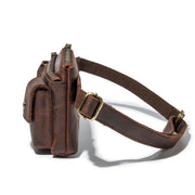retro leather chest bag, view 3 - MRSLM