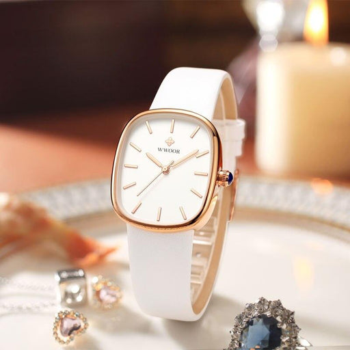 leather quartz bracelet watch for women - MRSLM