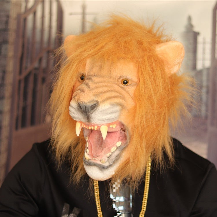 Halloween lion latex party mask - MRSLM