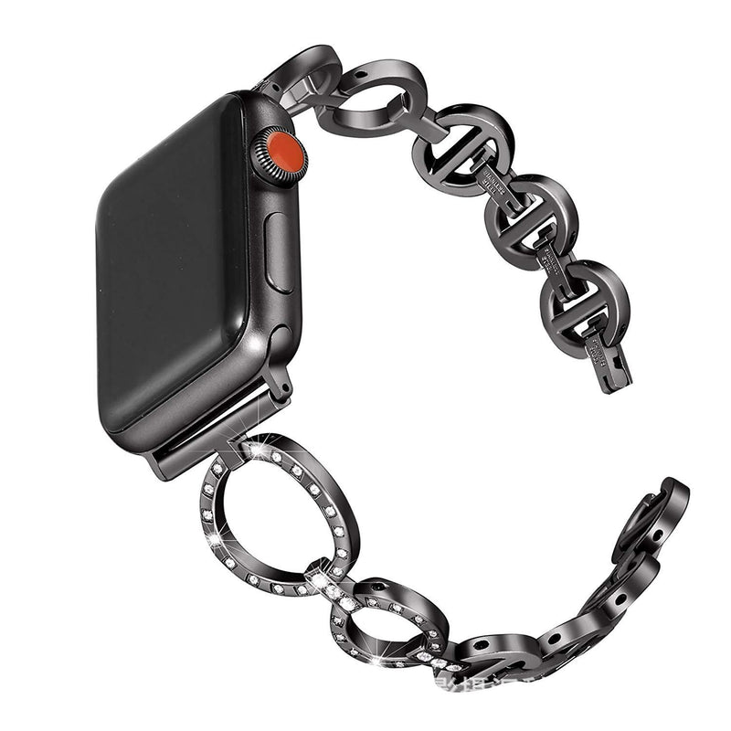 diamond chain steel smartwatch band, view 5 - MRSLM