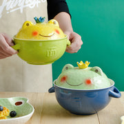 ceramic frog instant noodle bowl with lid - MRSLM