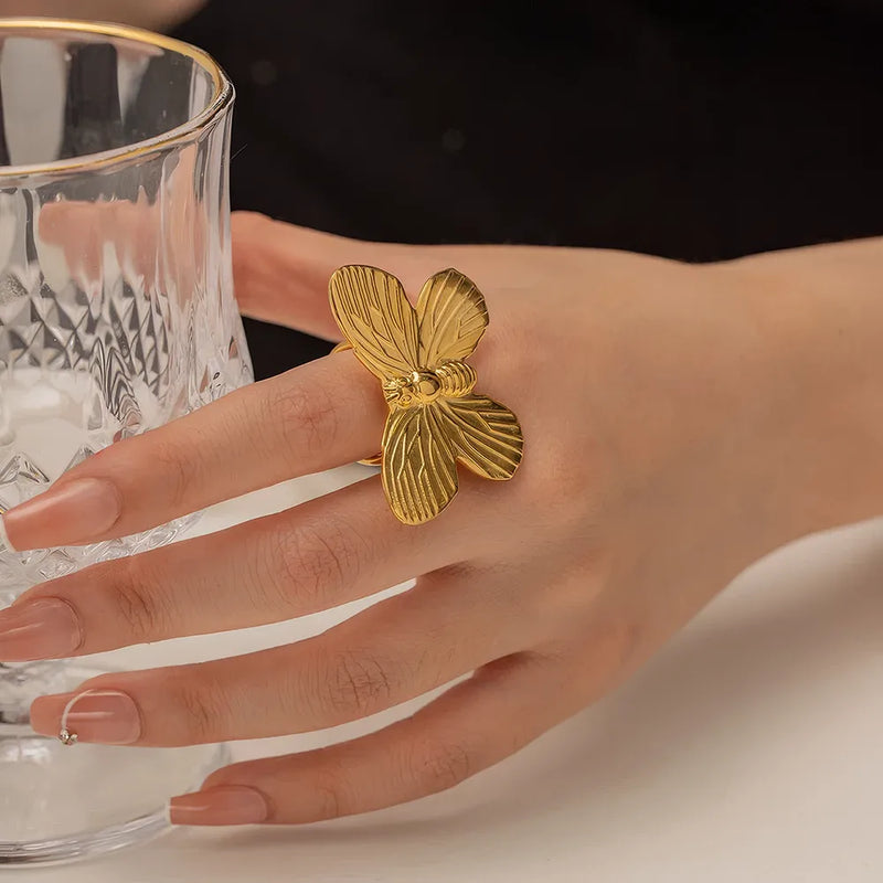 butterfly open ring, view 5 - MRSLM