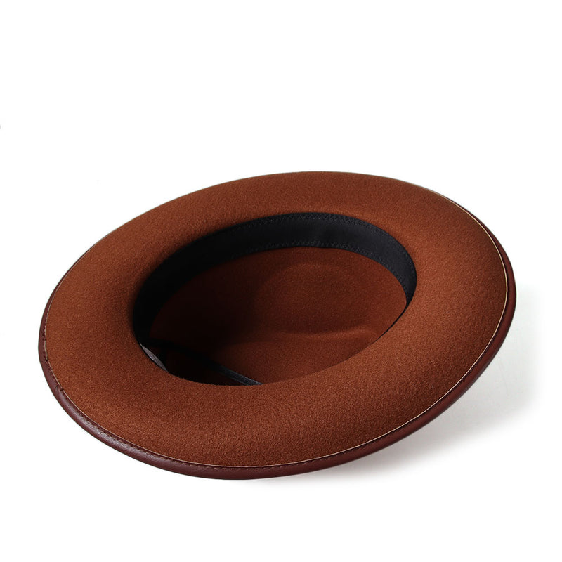 cotton wide-brim fedora hat, view 7 - MRSLM