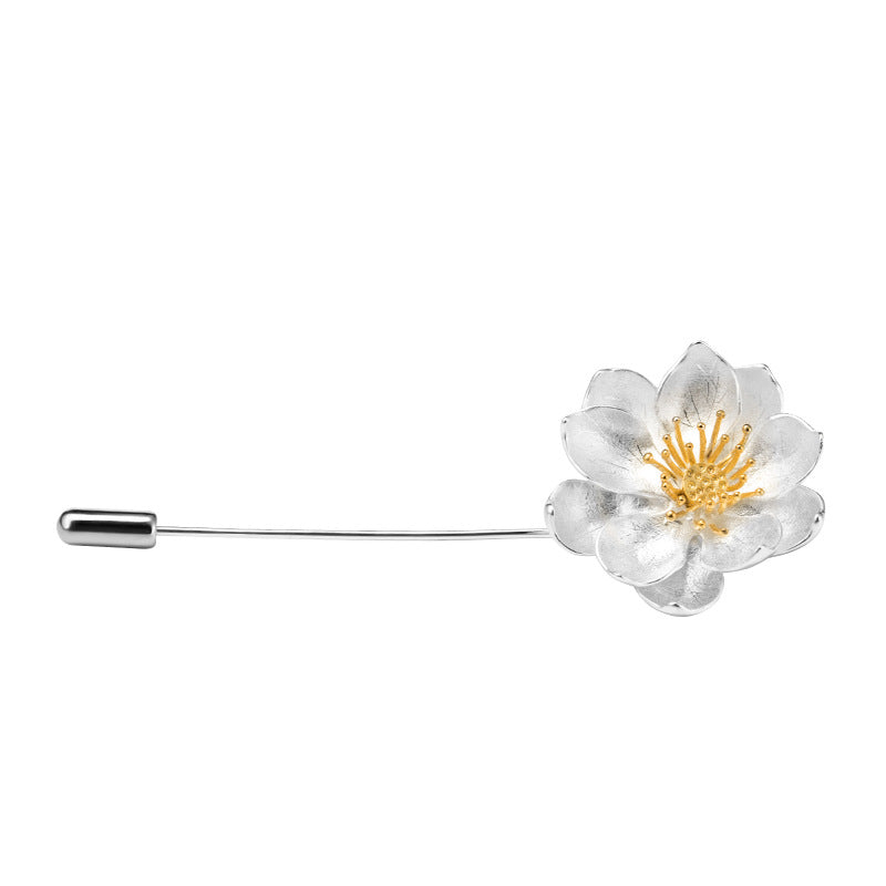 simple lotus collar pin brooch, view 4 - MRSLM