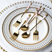 gold dessert fork, view 16 - MRSLM