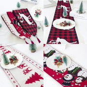 Christmas cotton-linen table runner, view 5 - MRSLM