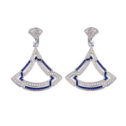 triangle zircon necklace and earring set, view 5 - MRSLM