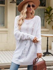 women's cable knit pullover, view 3 - MRSLM
