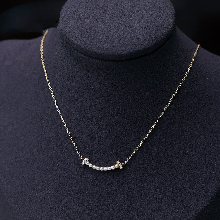 women's sterling silver smiley face necklace, view 2 - MRSLM