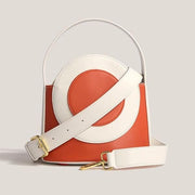 color block vegan leather bucket bag, view 7 - MRSLM